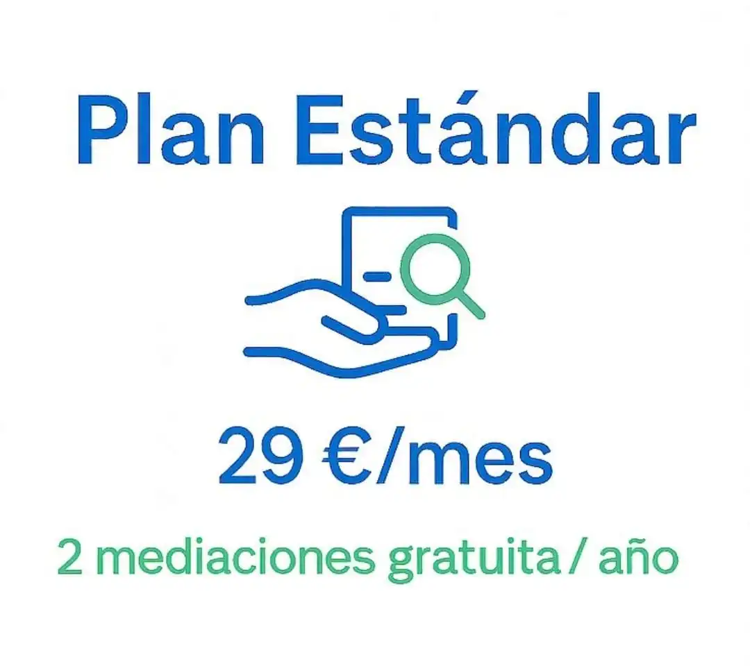 Plan Estándar 29 euros al mes, 2 mediaciones gratuitas al año